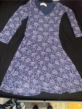 Abercrombie & Fitch Navy Floral Long Sleeve Dress